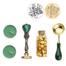 Listing 2 of 5 for Compatible Fire Lacquer Seal Wax Seal Stamp Kit, Sealing Brass Stamper Gift Box