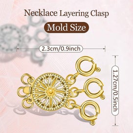Listing 2 of 5 for Slide Clasp Lock Necklace Layering Clasp 3 Layered Necklace Clasps Jewelry Brace