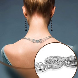 Listing 4 of 5 for Slide Clasp Lock Necklace Layering Clasp 3 Layered Necklace Clasps Jewelry Brace