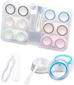 Listing 1 of 3 for Contact Lens Case,oweilan 6 Pack Portable Clear Contact Lens Care Box Holder Con