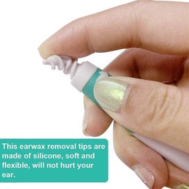 Listing 4 of 5 for Ear Wax Remover, Ear Cleaner, Soft Silicone Spiral 16 Washable Tips