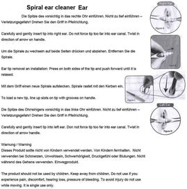 Listing 5 of 5 for Ear Wax Remover, Ear Cleaner, Soft Silicone Spiral 16 Washable Tips