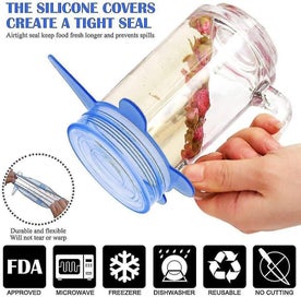 Listing 3 of 5 for Lie 12 Pieces Silicone Lids, Bpa Free Silicone Extendable Lid, 6 Different Sizes