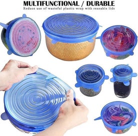 Listing 5 of 5 for Lie 12 Pieces Silicone Lids, Bpa Free Silicone Extendable Lid, 6 Different Sizes