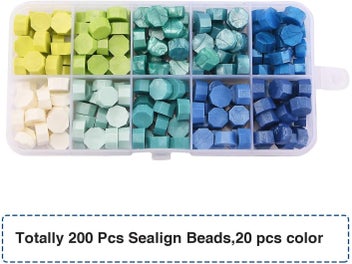 Listing 2 of 5 for Sealing Wax Beads, Letter Sealing Wax Beads, 200pcs Forest Blue Green