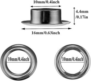 Listing 3 of 5 for Grommet Eyelets Kit, 100 Sets Eyelets 10mm Eyelets, Tarpaulin Repair Kit, With 3