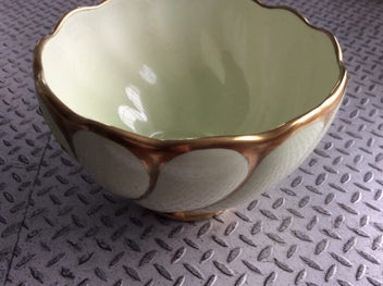 Listing 3 of 6 for Sugar Bowl - Carlton Ware - Art Deco Green and Gold - Vintage
