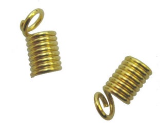 Listing 1 of 1 for Findings - Connectors &Bails - 4x6mm Lthr Coil End 50pc Gold - Set of 2