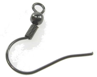 Listing 1 of 1 for Findings - Earring Component - 19mm Earwire 100pcs Gunmetal - Set of 2