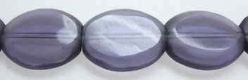 Listing 1 of 1 for Beads - Glass Beads - 16x13mm 20pcs Oval Frosted Edg DK PURPLE - Set of 2
