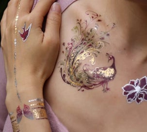 Listing 2 of 5 for Temporary Tattoo - Metallic Tattoo Sticker sheet (YH-108)