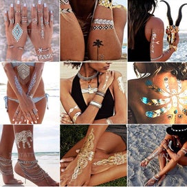 Listing 3 of 5 for Temporary Tattoo - Metallic Tattoo Sticker sheet (YH-108)