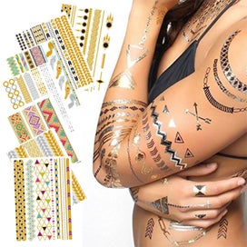Listing 4 of 5 for Temporary Tattoo - Metallic Tattoo Sticker sheet (YH-108)