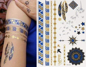 Listing 1 of 5 for Temporary Tattoo - Metallic Tattoo Sticker sheet (YH-108)