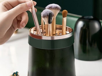Listing 3 of 6 for 2 In 1 Makeup Brush Storage Bucket Drying Rack Green