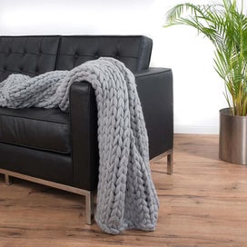 Listing 4 of 5 for Coarse Knitted Wool Blanket - Knitted Blanket, Cozy Blanket As A Throw - 180 X 1