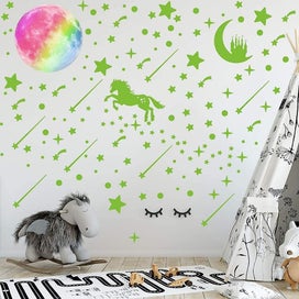 Listing 2 of 5 for 296pcs Glow In The Dark Stars Stickers And 1pc Glowing Colorful Moon, Luminous