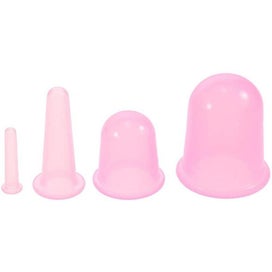 Listing 3 of 5 for 4pcs Silicone Massage Cupping Cups For Neckline Face Body Random Color