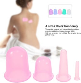 Listing 4 of 5 for 4pcs Silicone Massage Cupping Cups For Neckline Face Body Random Color