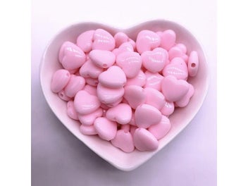 Listing 5 of 10 for 30pcs/lot 12mm 14mm Colourful Heart Shape Acrylic Loose Spacer Beads For