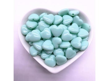 Listing 7 of 10 for 30pcs/lot 12mm 14mm Colourful Heart Shape Acrylic Loose Spacer Beads For