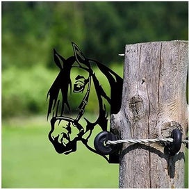 Listing 1 of 5 for Farm Peeping Animals Peeping Horse Metal Art Sculpture