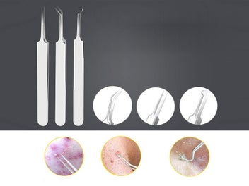 Listing 6 of 6 for Set of 10Pcs Blackheads Remover Comedone Extractor Pimple Popper Tool Kit Silver