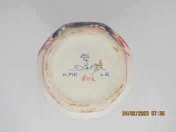 Listing 8 of 8 for H.M.E. Mertens, Imari Vase, Hand-painted, c:1971-73, Netherlands, 210 mm, EX
