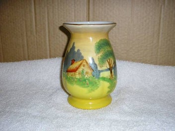 Listing 2 of 8 for Retro English Vase - hand coloured Noritake ? Old piece in very good condition.