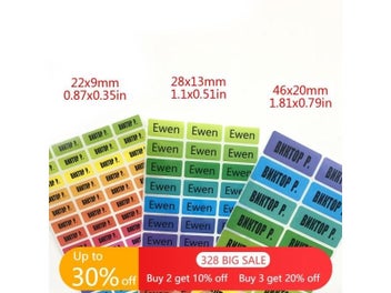 Listing 8 of 15 for Rainbow Color Custom Name Stickers Girls Multicolor Waterproof Labels Set