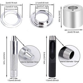 Listing 3 of 7 for Grommet Tool Kits 100 Sets Eyelets 12mm Inner Diameter Clothes Shoes Bag Leather