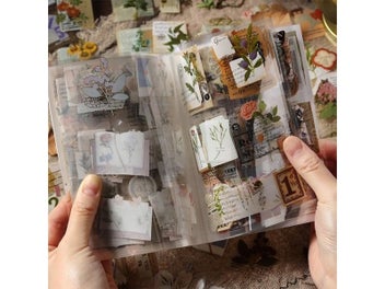 Listing 3 of 10 for 20 Sheets Vintage PET Sticker Book Diy Diary Decoration Plant Flower Butterfly