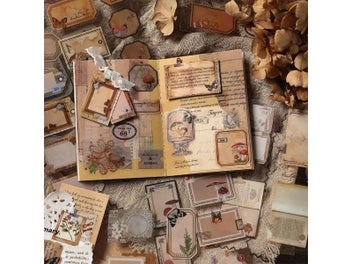 Listing 6 of 10 for 20 Sheets Vintage PET Sticker Book Diy Diary Decoration Plant Flower Butterfly