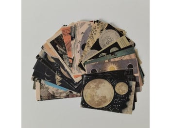 Listing 4 of 10 for 60 Sheets Vintage Galaxy Moon Material Paper For Scrapbooking Journal Diary