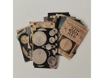 Listing 5 of 10 for 60 Sheets Vintage Galaxy Moon Material Paper For Scrapbooking Journal Diary