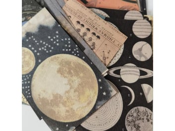 Listing 8 of 10 for 60 Sheets Vintage Galaxy Moon Material Paper For Scrapbooking Journal Diary