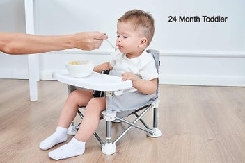 Listing 5 of 5 for Baby Foldable Dining Chair With Plate Seat Belt Beach Camping Child Feeding Seat