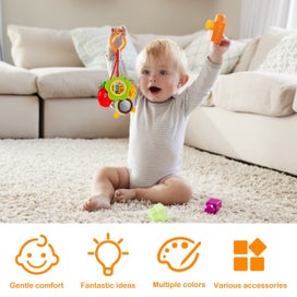 Listing 4 of 8 for Baby Soft Hanging Rattle Crinkle Squeaky Dangling Toy Car Seat Stroller