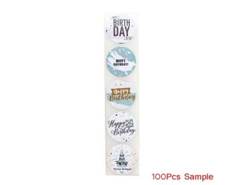Listing 8 of 10 for 100-500pcs Cute Happy Birthday Stickers Birthday Gift Decoration Tag Sealing