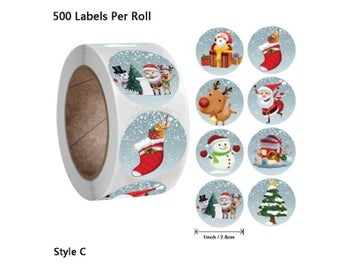 Listing 3 of 10 for 91AD 500pcs Merry Christmas Handmade Sticker Card Box Package Santa Thank You