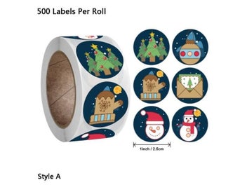Listing 5 of 10 for 91AD 500pcs Merry Christmas Handmade Sticker Card Box Package Santa Thank You