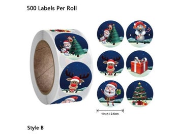 Listing 6 of 10 for 91AD 500pcs Merry Christmas Handmade Sticker Card Box Package Santa Thank You