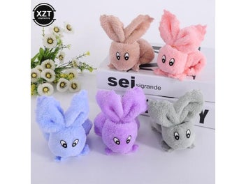 Listing 3 of 10 for 1pcs 30x30cm Coral Velvet Fleece Towels Cute Bear/Rabbit Absorbent