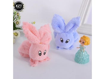 Listing 4 of 10 for 1pcs 30x30cm Coral Velvet Fleece Towels Cute Bear/Rabbit Absorbent