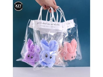 Listing 7 of 10 for 1pcs 30x30cm Coral Velvet Fleece Towels Cute Bear/Rabbit Absorbent