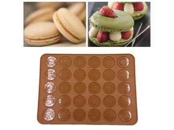 Listing 7 of 9 for 30 Holes Silicone Pad Oven Macaron Silicone Non-stick Cake Pan Baking Baking