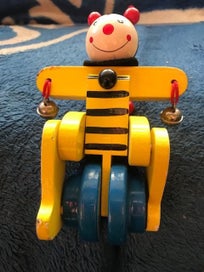 Listing 5 of 7 for Wooden kids wheeled push-along toy on stick -START = RESERVE!!!!