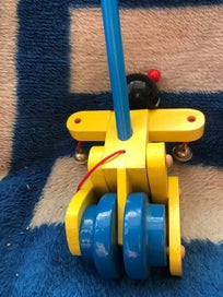 Listing 6 of 7 for Wooden kids wheeled push-along toy on stick -START = RESERVE!!!!