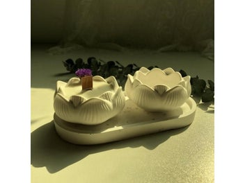 Listing 4 of 10 for DIY Lotus Silicone Mold Jar Aromatherapy Candle Mould Pot For Making Epoxy