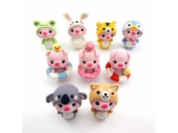 Listing 4 of 9 for Core Keywords Non-Finished Felt Kids Creative Pink Pig Handmade Toy Doll Wool